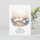 Mushroom Birthday Einladung (Stehend Vorderseite)