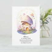 Mushroom Birthday Einladung (Stehend Vorderseite)