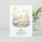 Mushroom Birthday Einladung (Stehend Vorderseite)