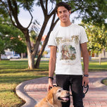 Mushroom Birthday Vater T-Shirt<br><div class="desc">Eine süße, kleine Waldfee steht außerhalb ihres Pilzhauses zwischen den Pilzen, dem Wald und den Waldtieren, während Grünbäume auf beiden Seiten in diesem "Fairy First" Girl's 1. Geburtstags Party Composite Design von Holiday Hearts Designs anmutig abziehen.</div>