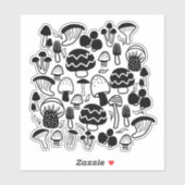Mushroom Black Aufkleber (Blatt)