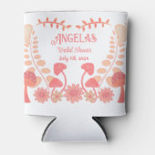 Mushroom Blume Bride Stamm Bachelorette Peach Dosenkühler (Vorderseite)