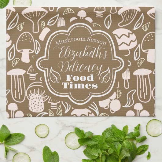 Mushroom Brown Cream Geschirrtuch (Gefaltet)