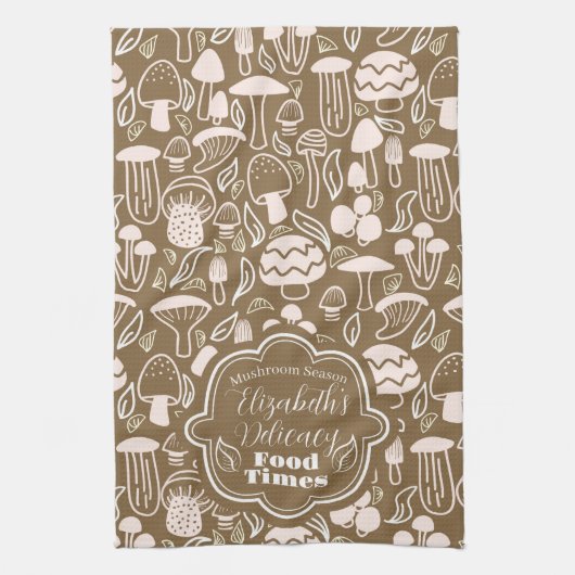 Mushroom Brown Cream Geschirrtuch (Vertikal)