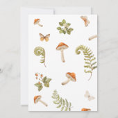 Mushroom Butterfly and Strawberries Babydusche Einladung (Rückseite)