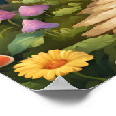 Mushroom Butterfly Verzauberter Wald Poster (Ecke)