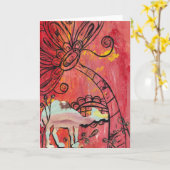 Mushroom Camel Grußkarte Karte (Gelbe Blume)