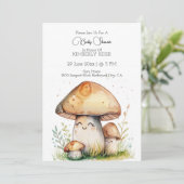 Mushroom Cartoon Einladung (Stehend Vorderseite)