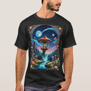 Mushroom Castle Dreamworld Fantasy T-Shirt