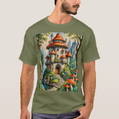 Mushroom Castle Fantasy Dreamscape T-Shirt (Vorderseite)