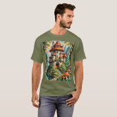 Mushroom Castle Fantasy Dreamscape T-Shirt (Vorne ganz)