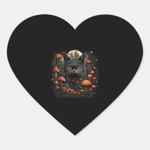 Mushroom Cat Cotattcore Ästhetische Goth Art Emmy Herz-Aufkleber