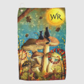 Mushroom Cats Monogram Golfhandtuch (Vorderseite)