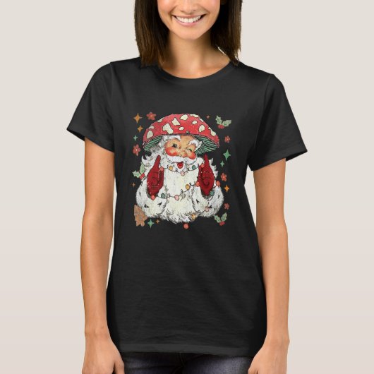 Mushroom Christmas Mushroom Mushroom Santa Claus T-Shirt (Vorderseite)