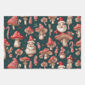Mushroom Christmas Santa Geschenkpapier Set (Vorderseite)
