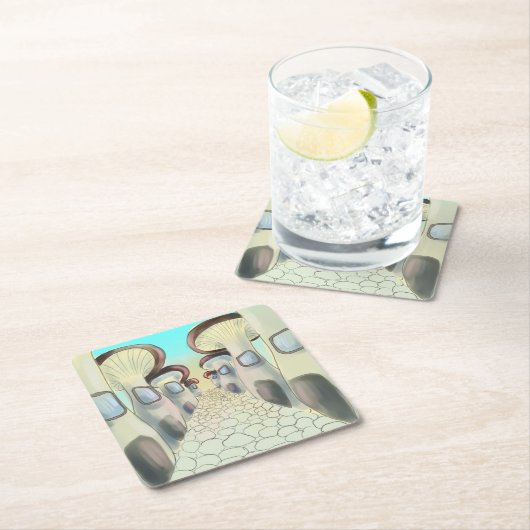 Mushroom City Untersetzer (Vor Ort)