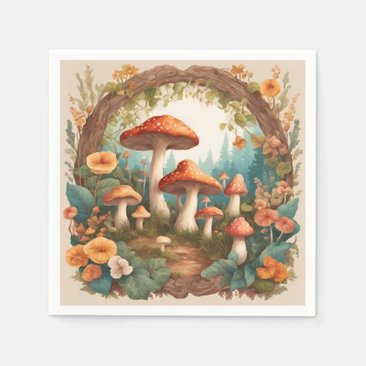 Mushroom-Cocktcore Serviette (Vorderseite)