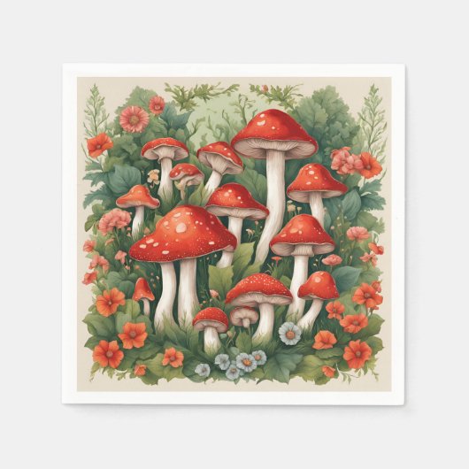Mushroom-Cocktcore Serviette (Vorderseite)
