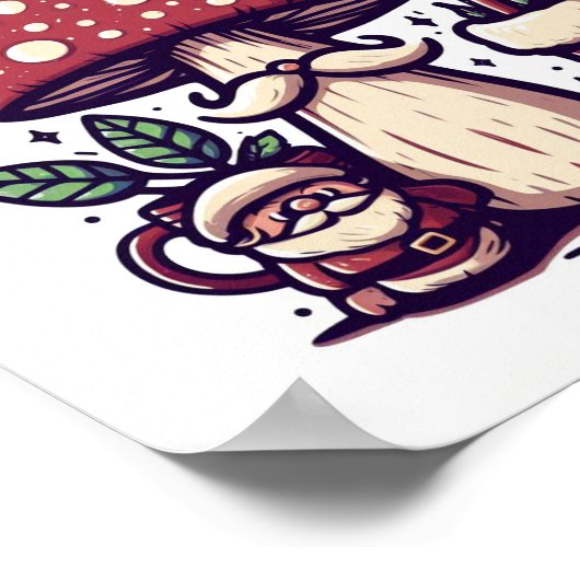 Mushroom Core Santa Poster (Ecke)