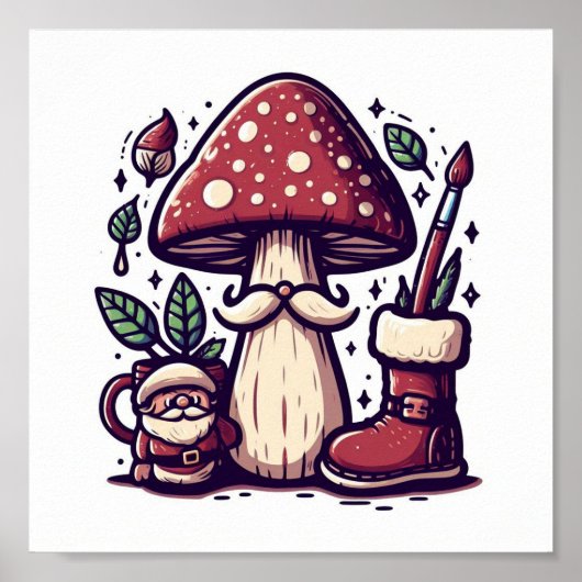 Mushroom Core Santa Poster (Vorne)