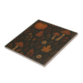 Mushroom Cottailcore Tile Dark Whimsical Woodland Fliese (Seite)