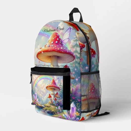 Mushroom Creek Back Pack Bedruckter Rucksack (Rückseitige Ecke Rechts)