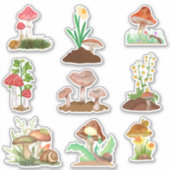Mushroom Custom-Cut Vinyl Sticker (Vorderseite)