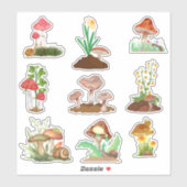 Mushroom Custom-Cut Vinyl Sticker (Blatt)