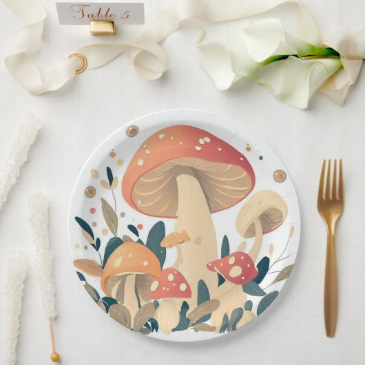 Mushroom Day Magic Pappteller (Hochzeit)