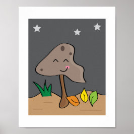 Mushroom Design #1 Illustration Print Poster