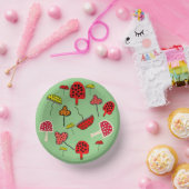 Mushroom Design Paper Platte Pappteller (Party)