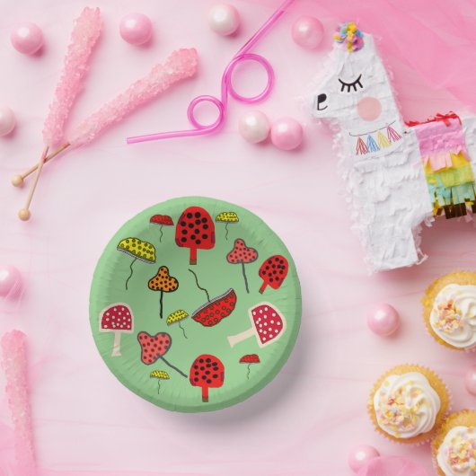 Mushroom Design Paper Platte Pappteller (Party)