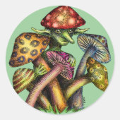 Mushroom Elf Runder Aufkleber (Vorderseite)