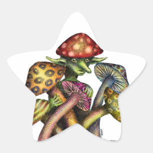 Mushroom Elf Stern-Aufkleber