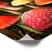 Mushroom Enchanted Forest Fantasy Sparkle Poster (Ecke)