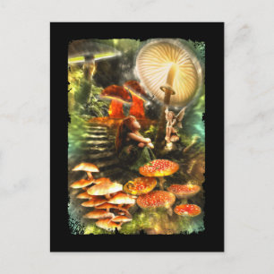 Mushroom Fairies Fantasy Postkarte