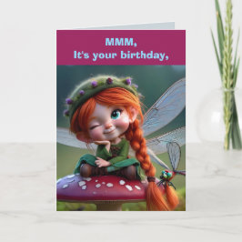 MUSHROOM FAIRY BIRTHDAY CARD DANKESKARTE