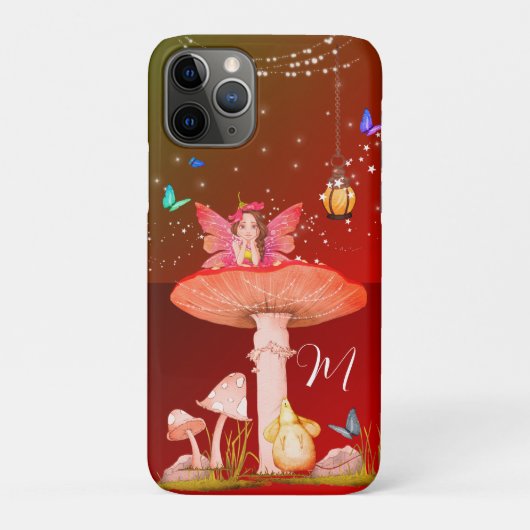 Mushroom Fairy Fantasy Monogram Magisch Case-Mate iPhone Hülle (Rückseite)