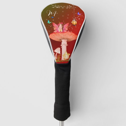 Mushroom Fairy Fantasy Monogram Magisch Golf Headcover (Vorderseite)