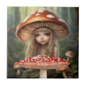 Mushroom Fairy Fantasy World Forest Illustration Fliese (Vorderseite)