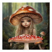 Mushroom Fairy Fantasy World Forest Illustration Poster (Vorderseite)
