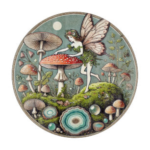 Mushroom Fairy Forager Schneidebrett