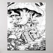 Mushroom Fairy House Fantasy Coloring Poster (Vorne)