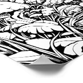 Mushroom Fairy House Fantasy Coloring Poster (Ecke)