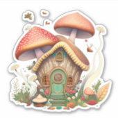 Mushroom Fairy House Sticker (Vorderseite)