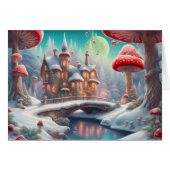 Mushroom Fairy Hütte Grußkarte (Vorderseite (Horizontal))