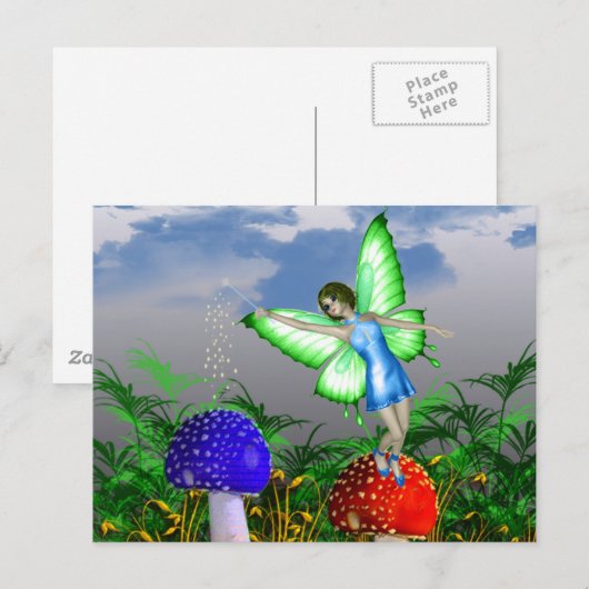 Mushroom Fairy Postkarte (Vorne/Hinten)