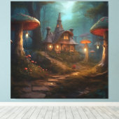Mushroom Fairytale Forest Leinwanddruck (Insitu (Holzboden))
