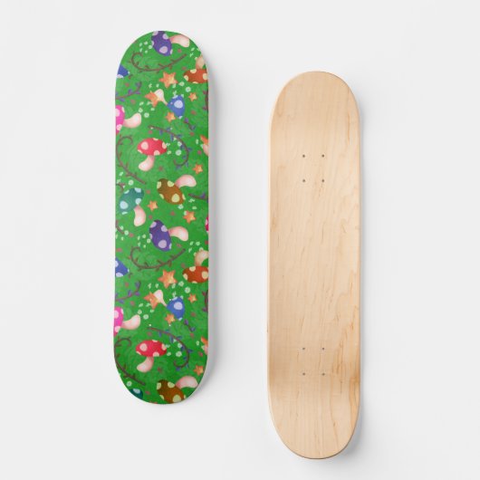 Mushroom Fairytale Regenbogen Skateboard (Vorderseite)