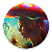 Mushroom Fantasies AI Generated Art Keramikknauf (Vorderseite)